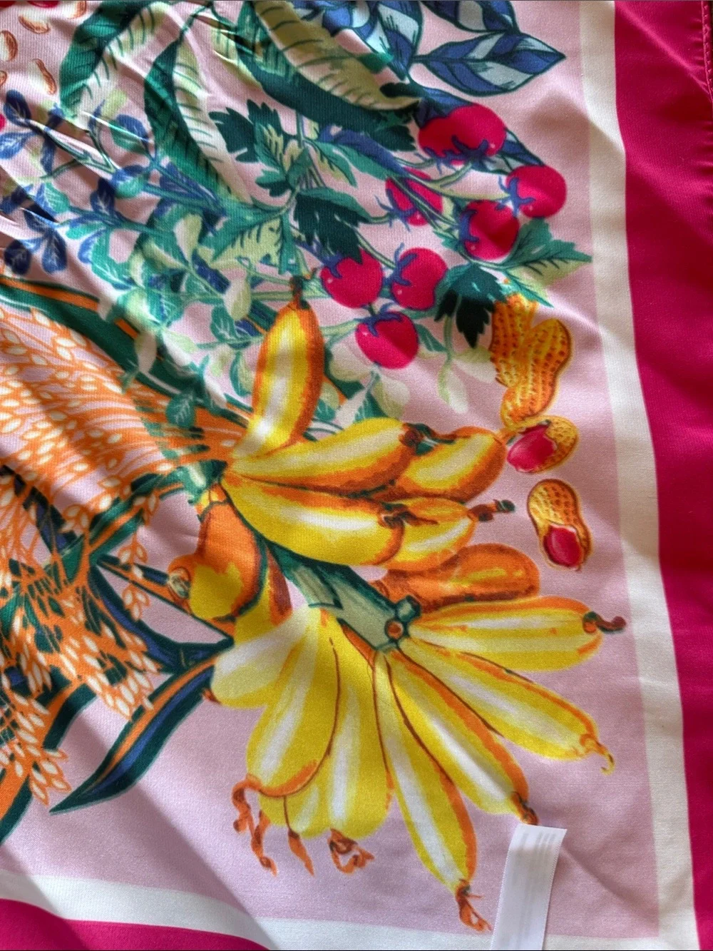 3 for $30 / Floral Fruit Garden Mediterranean Pink Scarf